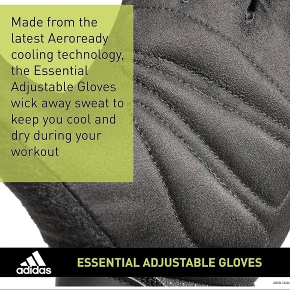 Adidas Climalite Size XL Unisex  Adjustable  Essential Gloves Black White Padded - Picture 3 of 5